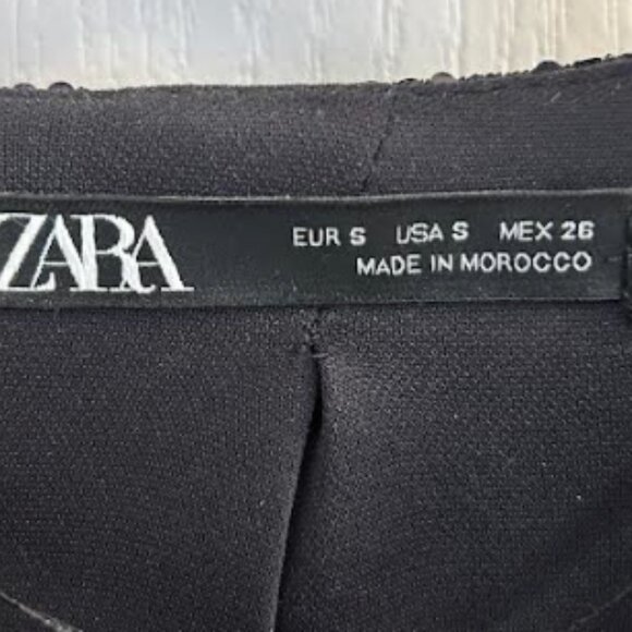 ZARA Black Sequin dress - NEW Small - Picture 2 of 6